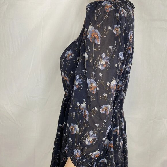 NEW ULLA JOHNSON Women's Abri Tiered Silk Mini Dress Navy Floral Size 2 - Picture 9 of 15